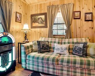 Quaint Cabin with Pool and Lake Access, 7 Mi to Helen! - Cleveland - Living room