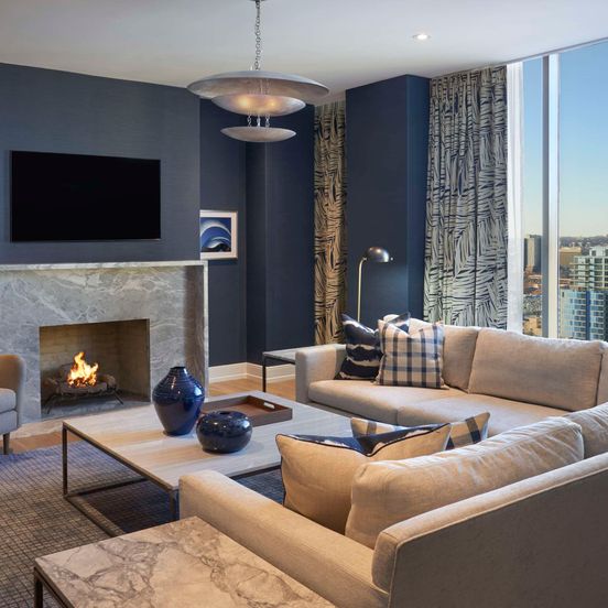 Living room view of Hilton Toronto