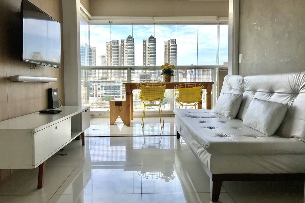 New Equipped Apartment In Front 2 Shopping Centers Terrace Gourmet 1 Bedroom/1vg - סאו פאולו - סלון