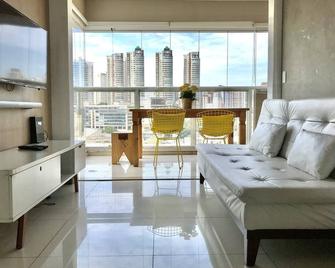 New Equipped Apartment In Front 2 Shopping Centers Terrace Gourmet 1 Bedroom/1vg - São Paulo - Sala de estar