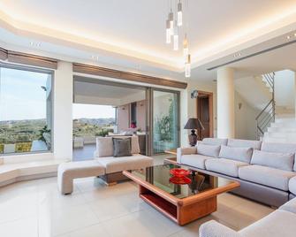 Villa Anastasia - Private Pool Panoramic Views - Platanias - Olohuone
