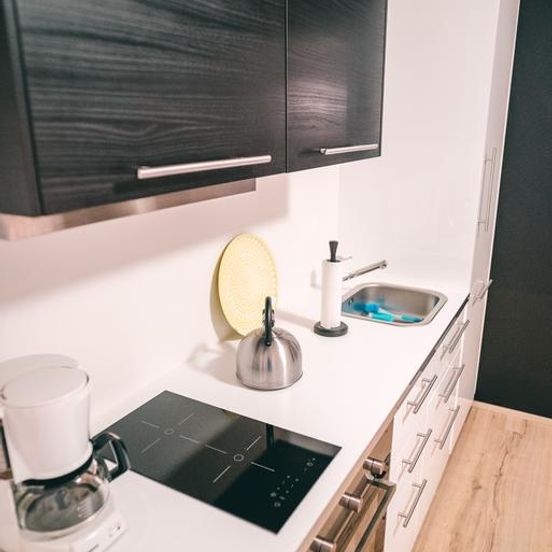 Kitchen view of Casablanca Apartments