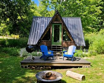 Cozy A-frame cabin surrounded by trees in Keene - Keene - Patio