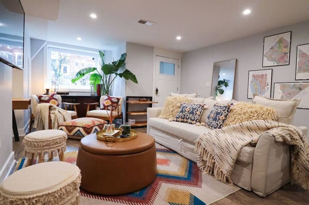 English Basement in Renovated 110 Year Old Row Home - واشنطن د.ك. - غرفة معيشة