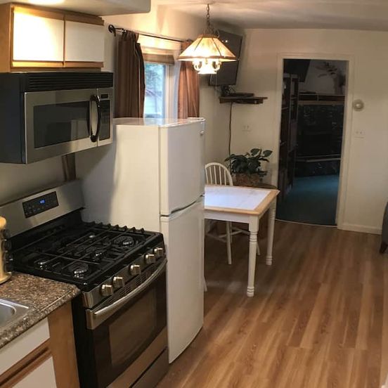 Kitchen view of 7 Gables Inn & Suites