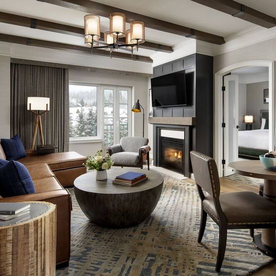 Living room view of Fairmont Chateau Whistler Gold Experience