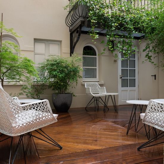 Patio view of Millésime Hôtel