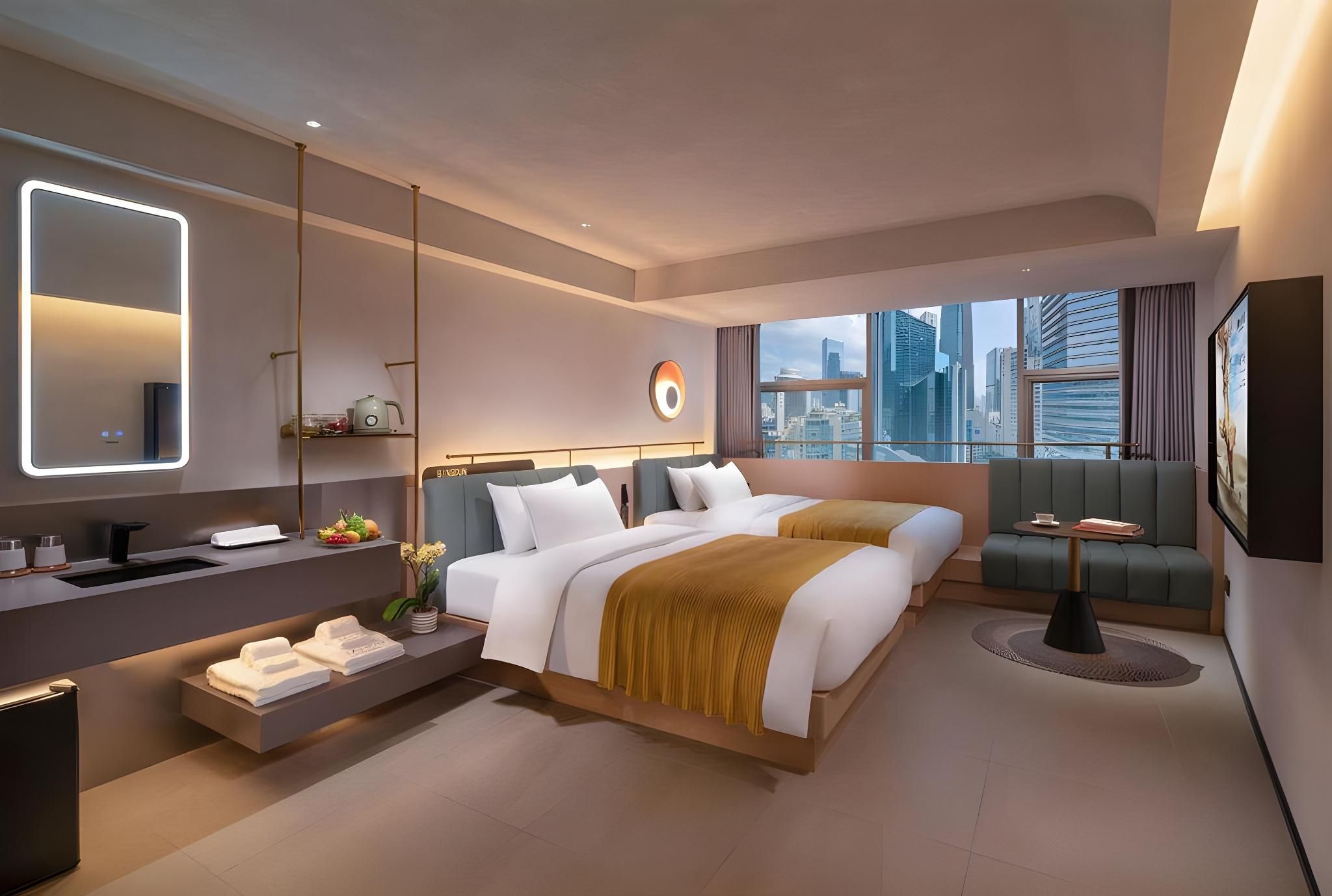 Bindun Langyi Hotel (Chongqing Jiefangbei Hongyadong) - Chongqing - Bedroom