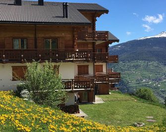 Thyon-les Collons: next to the ski slopes, large terrace - Hérémence - Bâtiment