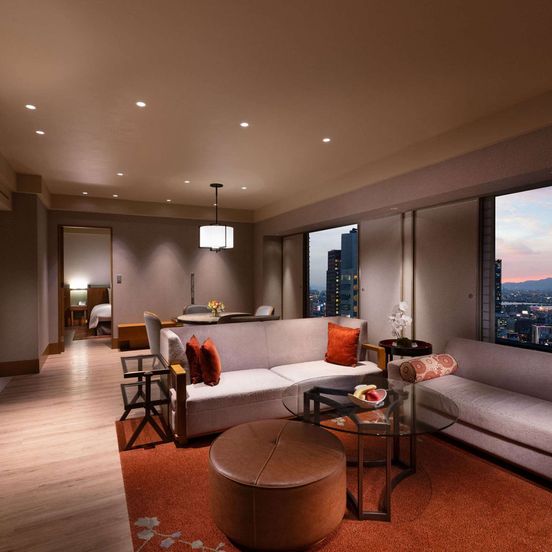 Living room view of Hilton Osaka