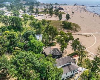 On the beach of Lake Michigan + views of Big Red - Holland - Outdoors view