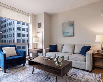 Modern Apt Downtown - Stamford - Pokój dzienny