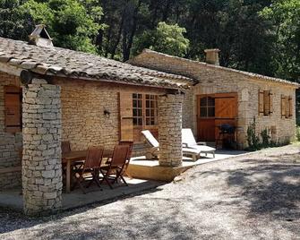 Le Petit Paradis, stone house, swimming pool, exceptional view - Villedieu - Patio