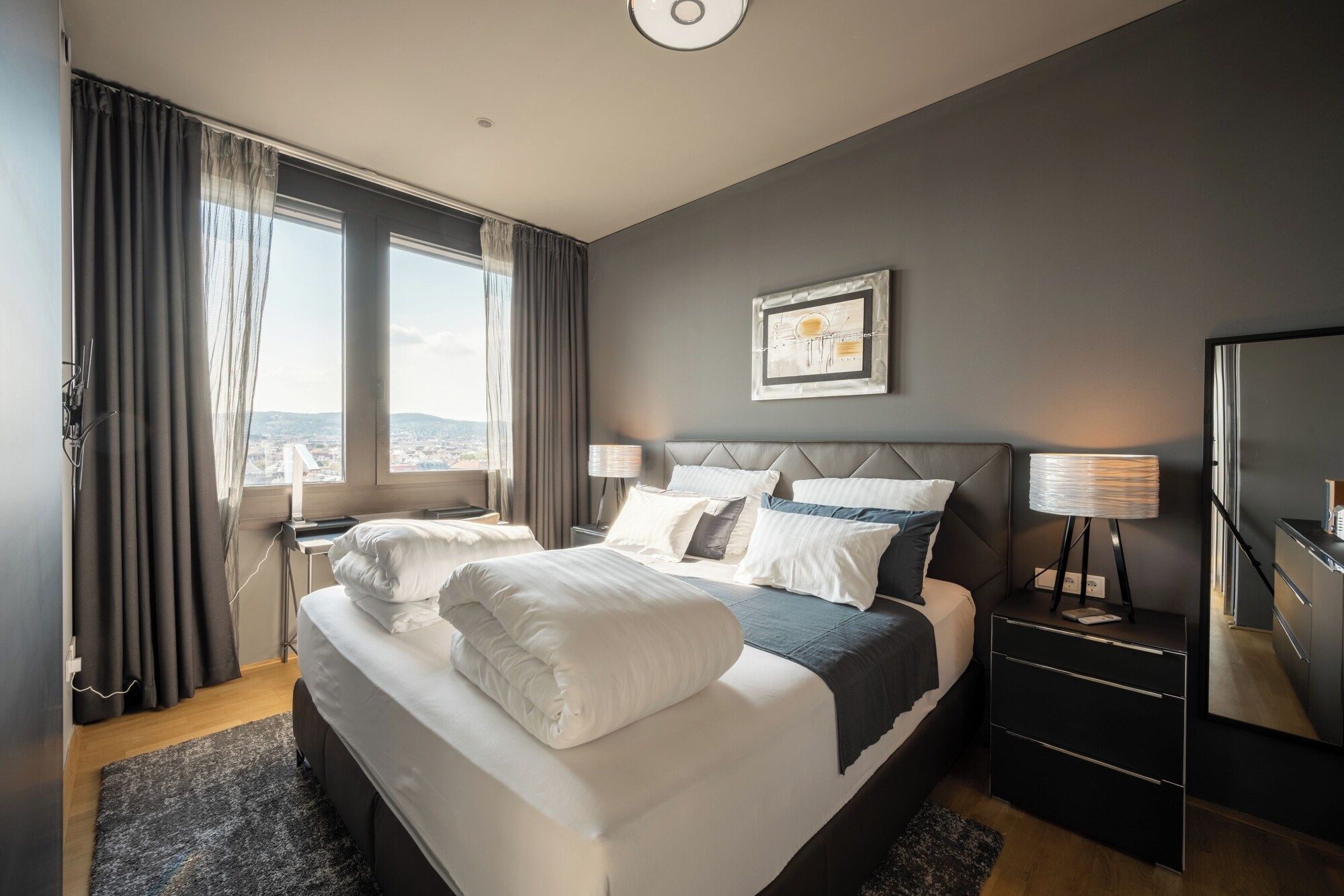 سكايفلاتس فيينا - روف توب أبارتمنتس - فيينا - غرفة نوم