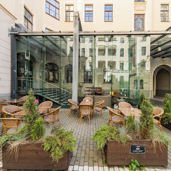 Patio view of Tribe Riga City Centre