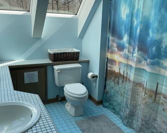 Indoor pool and spa in contemporary French home secluded in surrounding woods - Chesapeake Beach - Bathroom