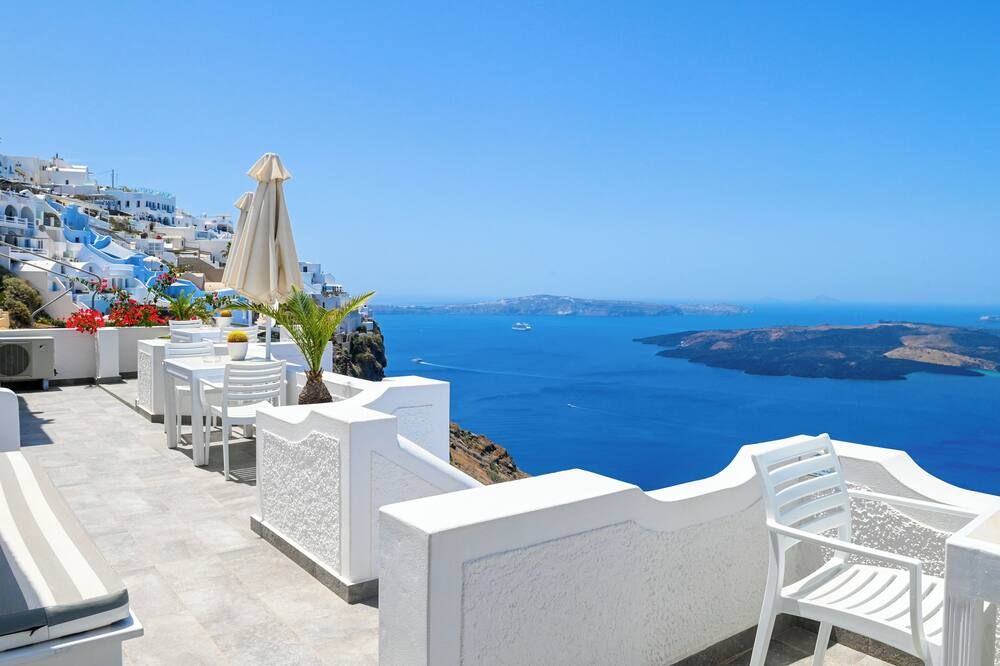 Kafieris Blue Santorini - פירוסטפאני - מרפסת