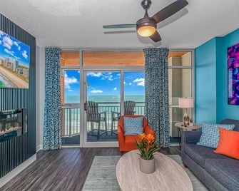 Luxury Penthouse Suite! Led Fireplace-Completely Remodeled! Indoor Waterpark! Dunes Village 1405 - Myrtle Beach - Living room