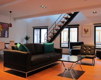 Loft with big terrace on TOP location! City center and great Cathedral view! - Antwerp - Living room