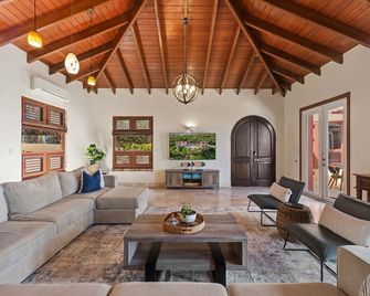 Private villa w/ 5 oceanfront suites, heated pool - 세인트토머스섬 - 거실