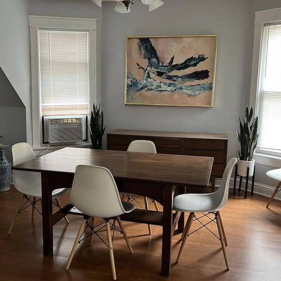 Dining room view of Quiet, family getaway. Puppers welcome!