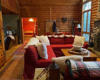 Log Cabin Mountain View On 4 Acres 5 Minutes From Bolton Landing and Lake George - Bolton Landing - Living room