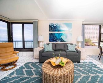 Maui Kai 08 Oceanfront 1br W Ac Pool, Corner Unit, Stunning Views - Lahaina - Huiskamer