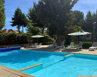 ZEcamping 3 étoiles piscine couverte chalet TV BBQ clim 34m2 - Saint-Cergues - Pool