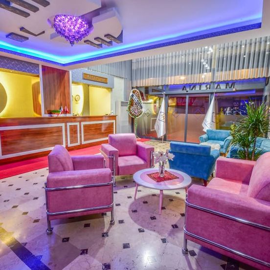 Lobby view of Marina Hotel