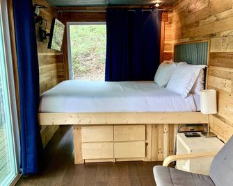 Pet-Friendly Sunrise Eco Container Cabin in the North Georgia Mountains - Dahlonega - Bedroom