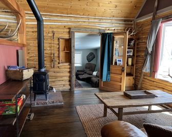 1907Creekside Cabin w/ hot tub & sauna; bike, hike, ski & fish- Go Back in Time - Carbondale - Living room