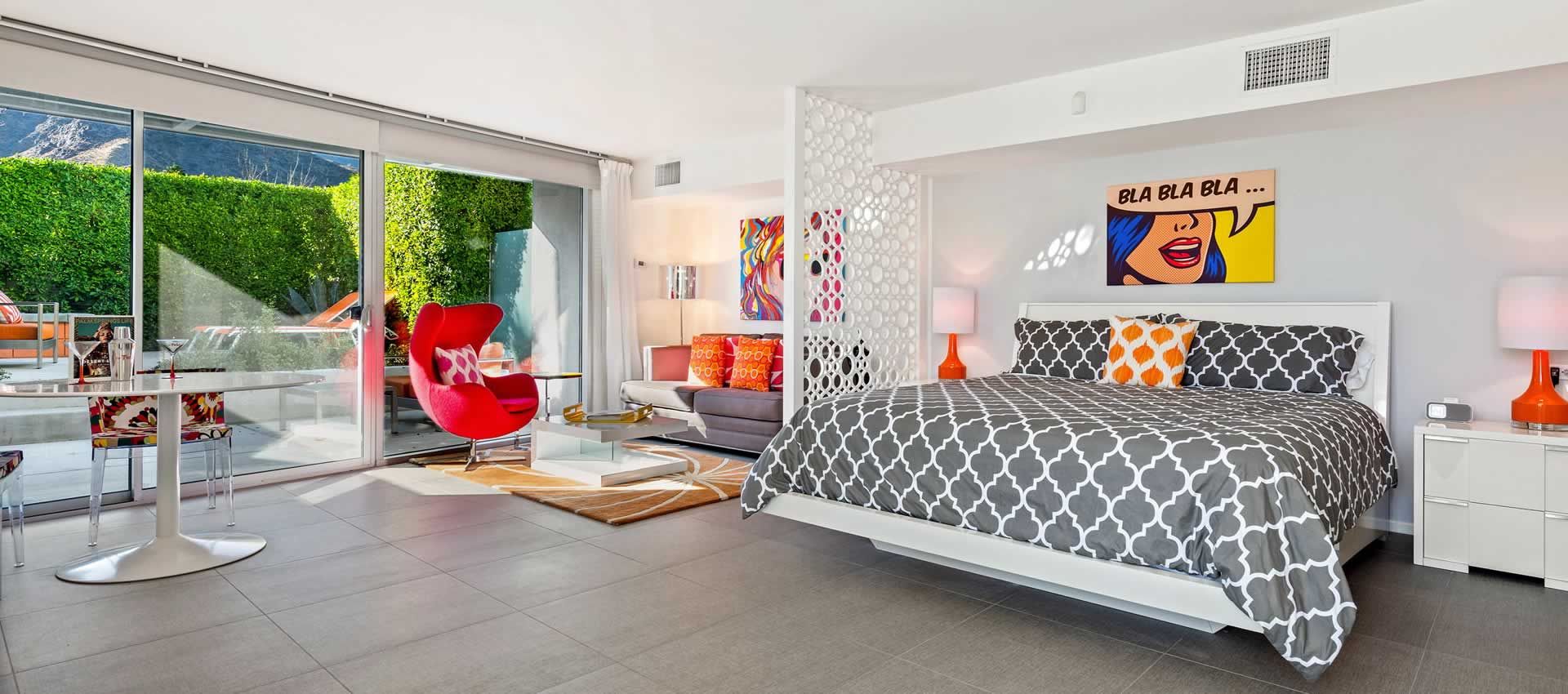 Bedroom view of The Twist Palm Springs