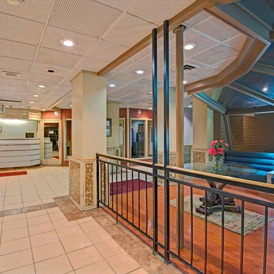 Lobby view of Knights Inn Wheeling