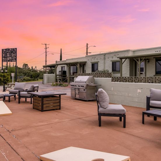 Patio view of Sagebrush Inn