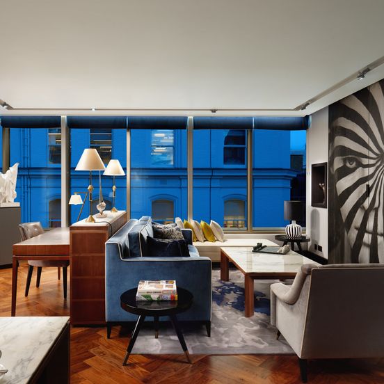 Living room view of Hilton London Bankside