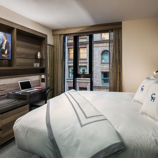 Bedroom view of Carnegie Hotel