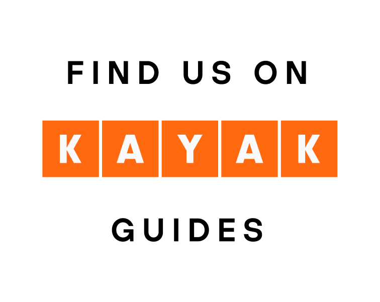 kayak logo find us on guides